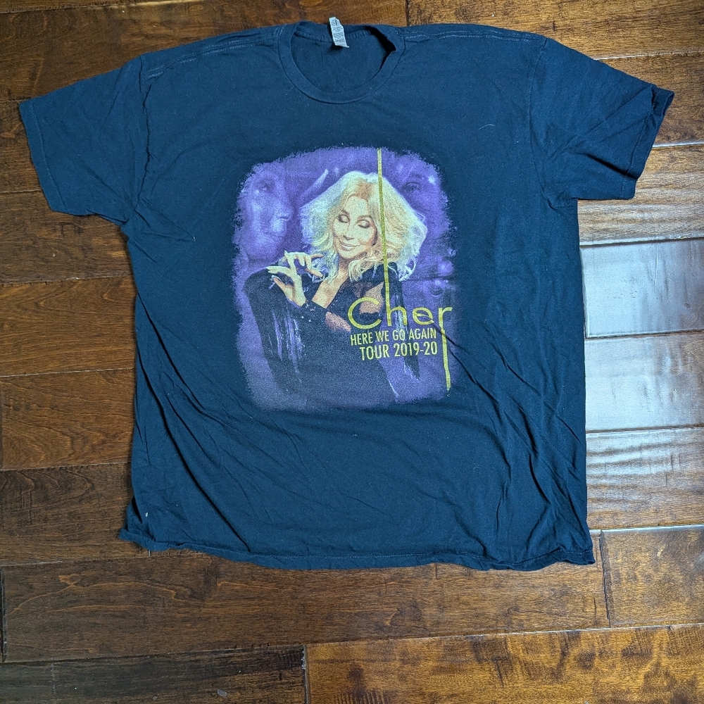 Cher TShirt Top Adult Size 2XL Black Purple 2019 Concert Tour Here We Go Again